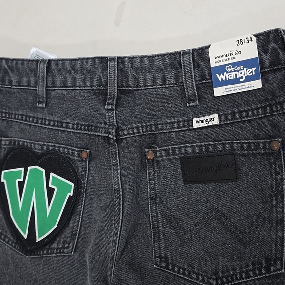 Wrangler Wanderer 622 High Flare Gray Denim Jeans - Picture 14 of 16